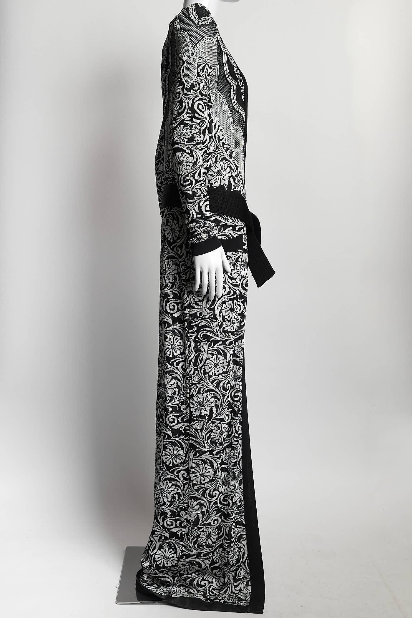 Balmain Black Jacquard Knit Cardigan/Skirt Set 36