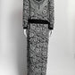 Balmain Black Jacquard Knit Cardigan/Skirt Set 36