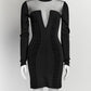 Balmain Black Mesh Mini Dress 34