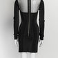 Balmain Black Mesh Mini Dress 34