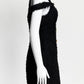 Balmain Black Textured Tweed Fabric Dress with Gold Buttons 38