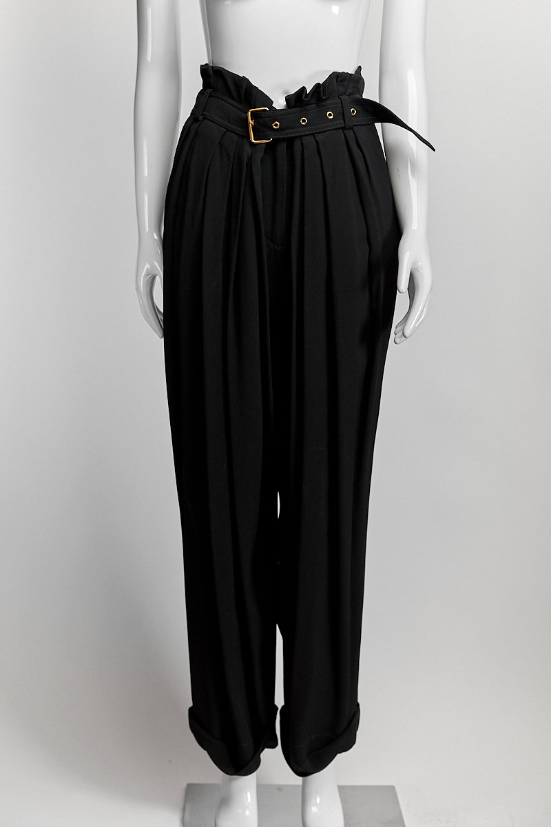 Balmain Black Trouser with Belt US 6