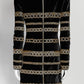 Balmain Black Velvet with Beaded Dress 36