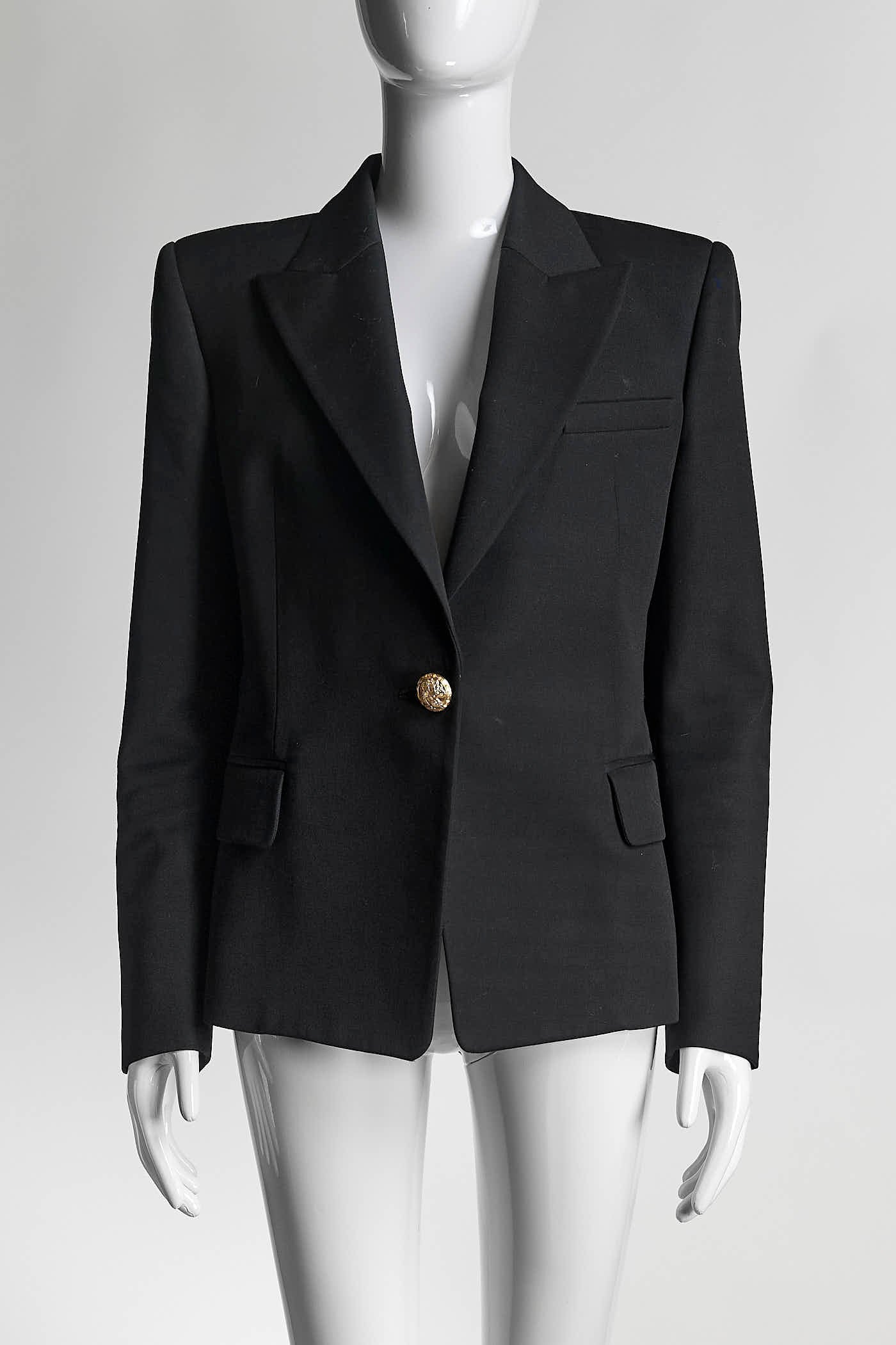 Balmain Black Wool Blazer 42