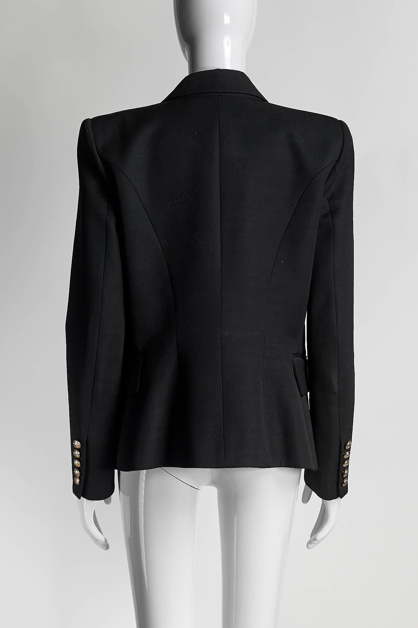 Balmain Black Wool Blazer 42