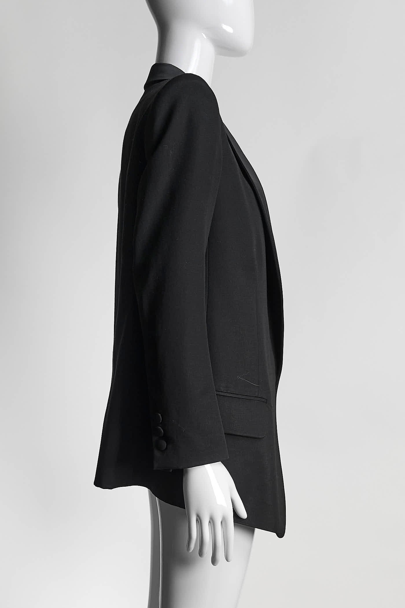 Balmain Black Wool Single-Breasted Blazer with Patch 40