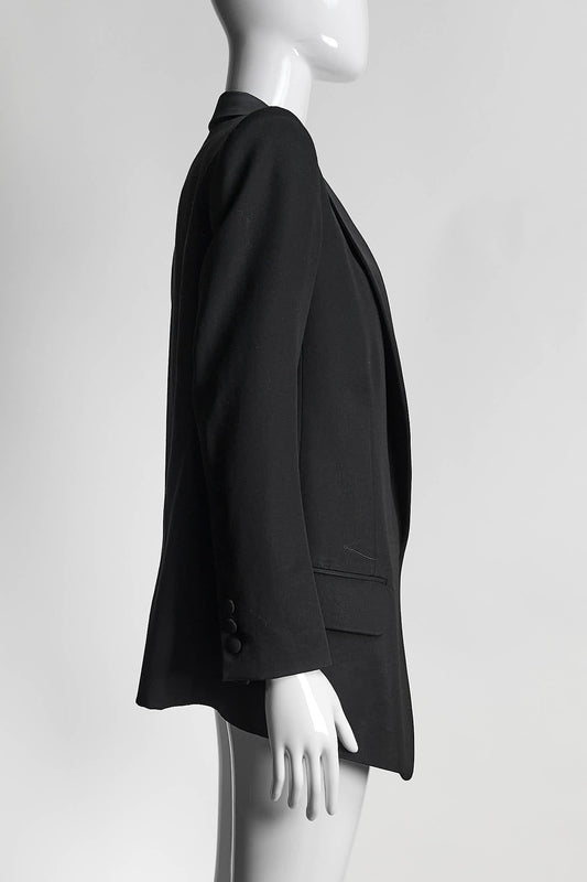 Balmain Black Wool Single-Breasted Blazer with Patch 40