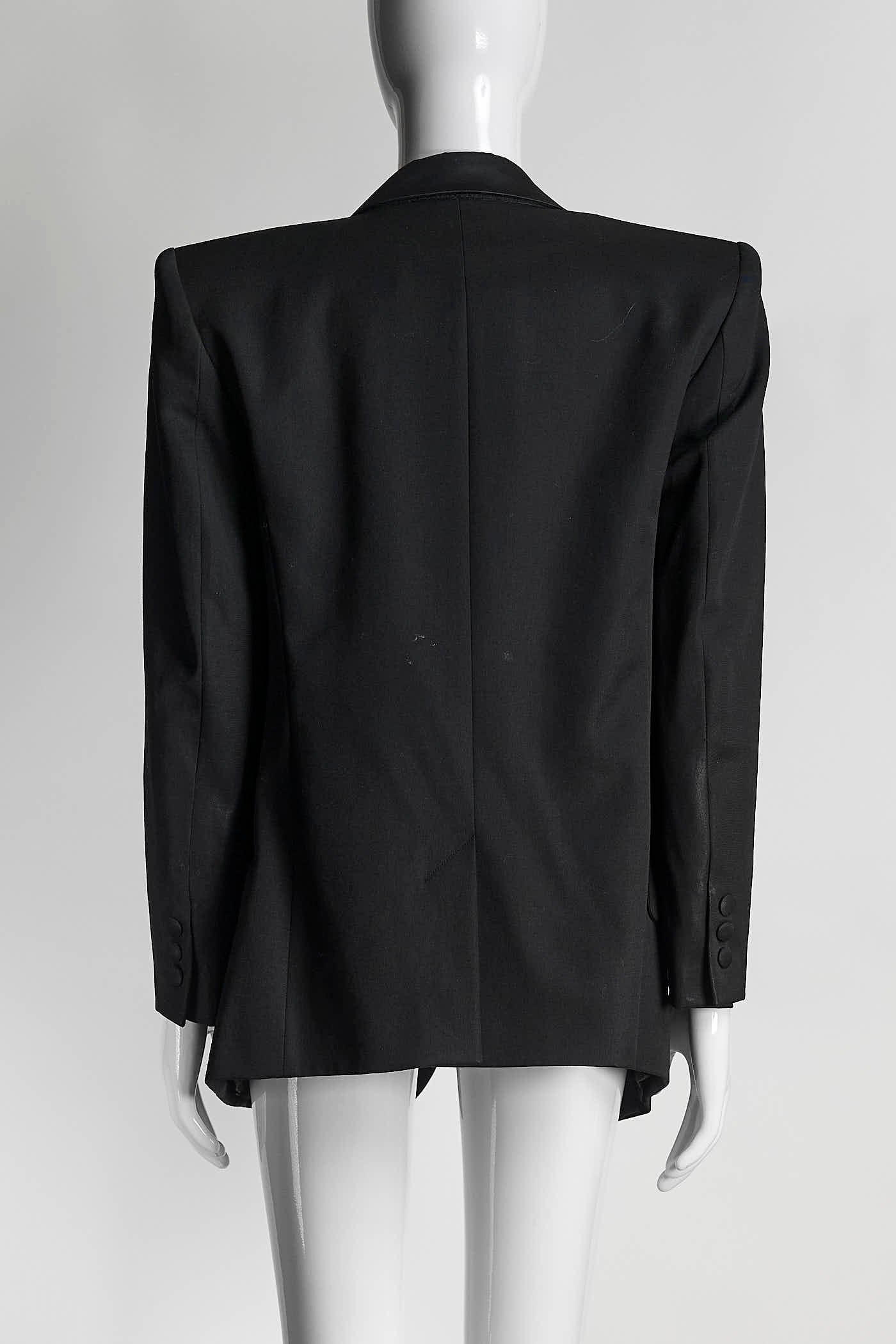 Balmain Black Wool Single-Breasted Blazer with Patch 40