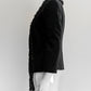 Balmain High Pagoda Shoulder Black Embellished Velvet Blazer IT 40