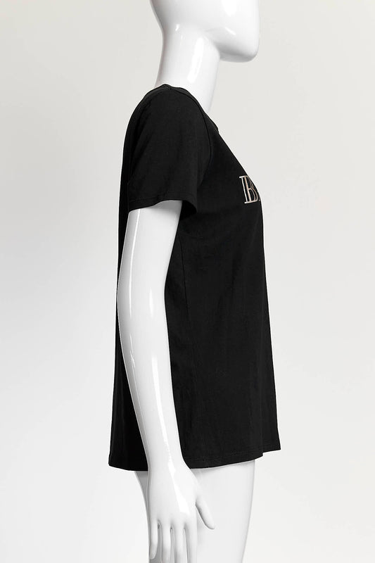 Balmain Logo Black Shirt with Logo Button S
