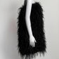 Black Feather Trim Dress L