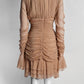 Blumarine Camel Ruched mini Dress 44