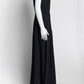 Bottega Veneta Black Long Gown with Gold Stitching Detail 40