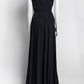 Bottega Veneta Black Long Gown with Gold Stitching Detail 40