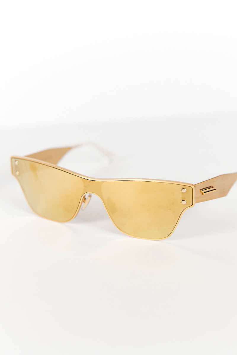 Bottega Veneta Gold  Mirrored Sunglasses