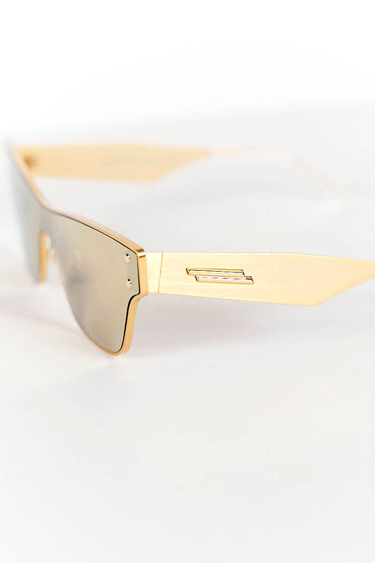 Bottega Veneta Gold  Mirrored Sunglasses