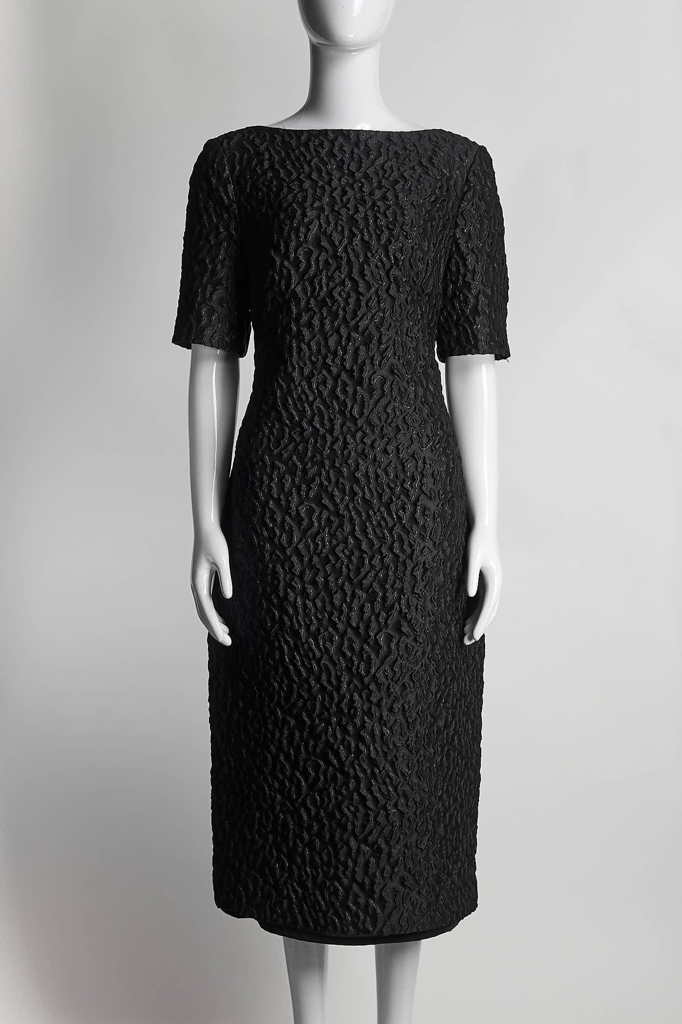 Brandon Maxwell Black Textured Dress 8