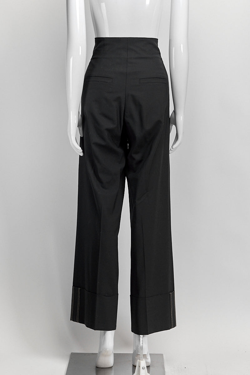 Brunello Cucinelli Black Wool Trouser With Mirror IT 40