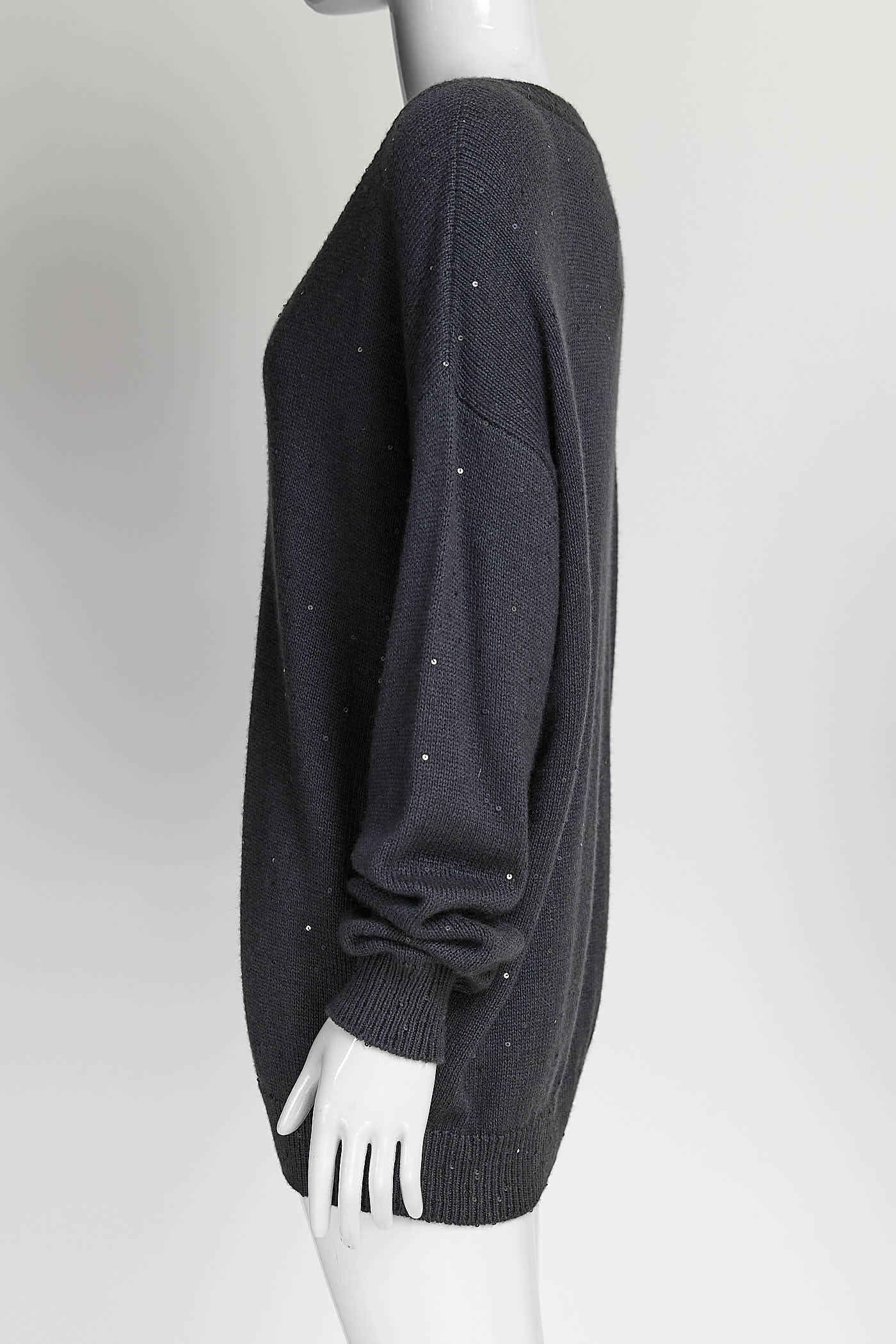 Brunello Cucinelli Blue Sequin Casmere Sweater M