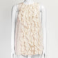 Brunello Cucinelli Cream Silk Ruffled Detail Sleeveless S