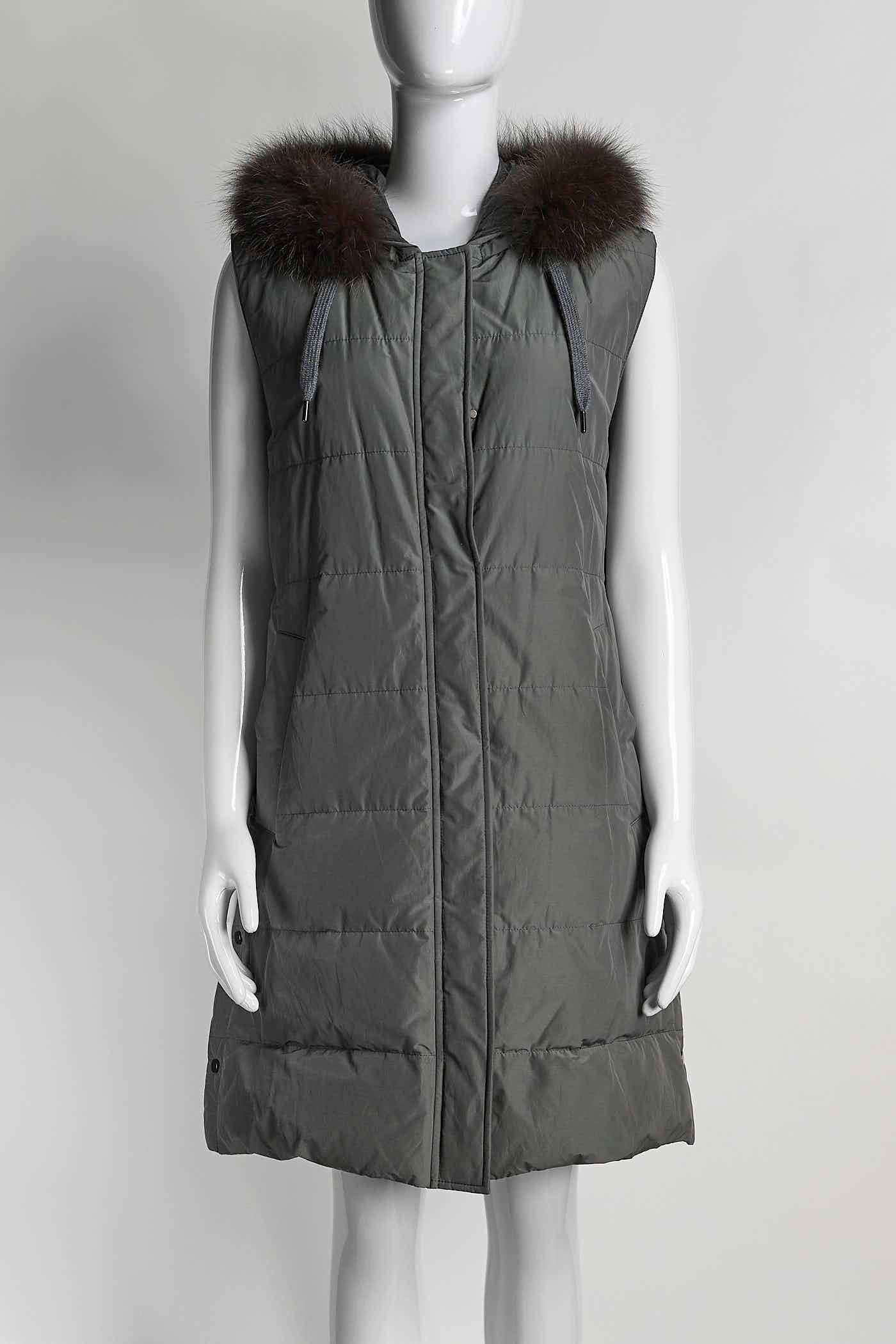 Brunello Cucinelli Green Puffer Vest L