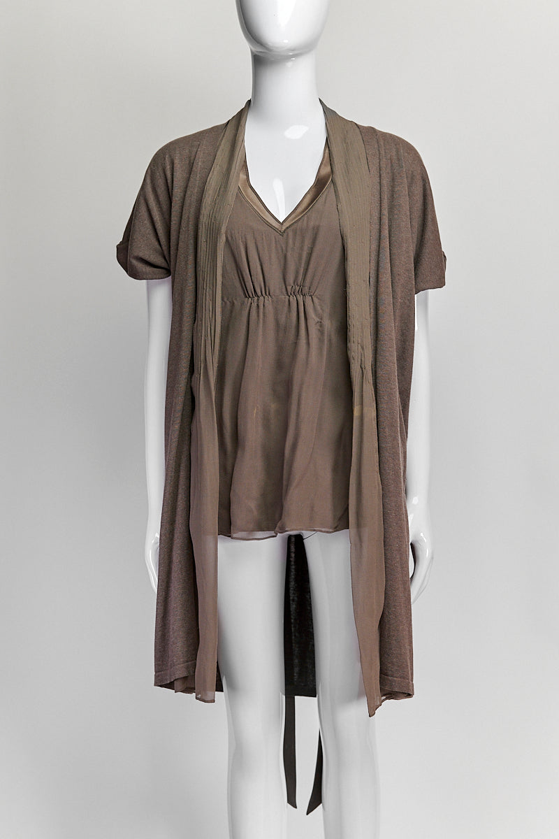 Brunello Cucinelli Beige Cardigan Top XL