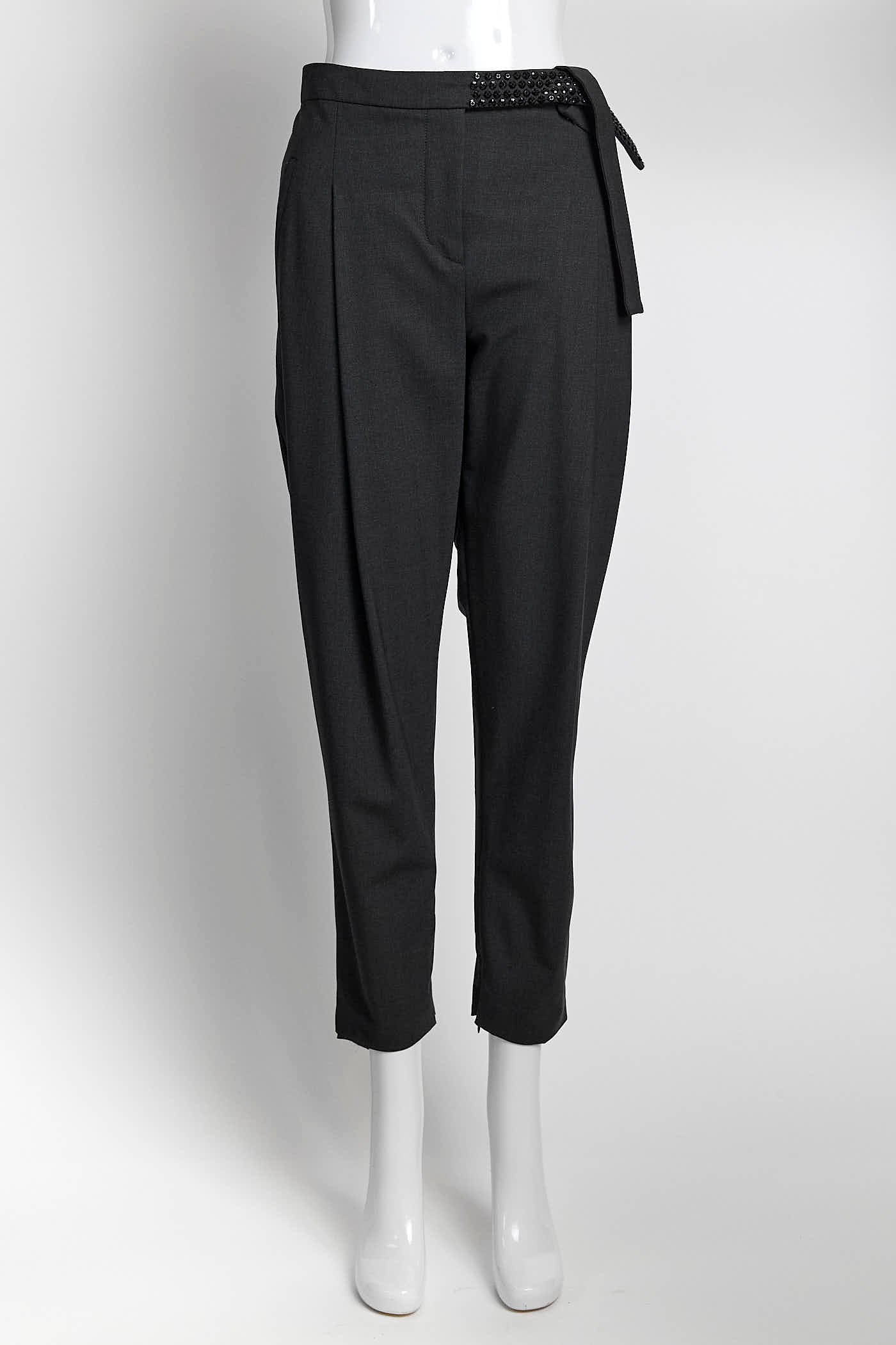 Brunello Cucinelli Grey Crystal Detail Trouser IT42