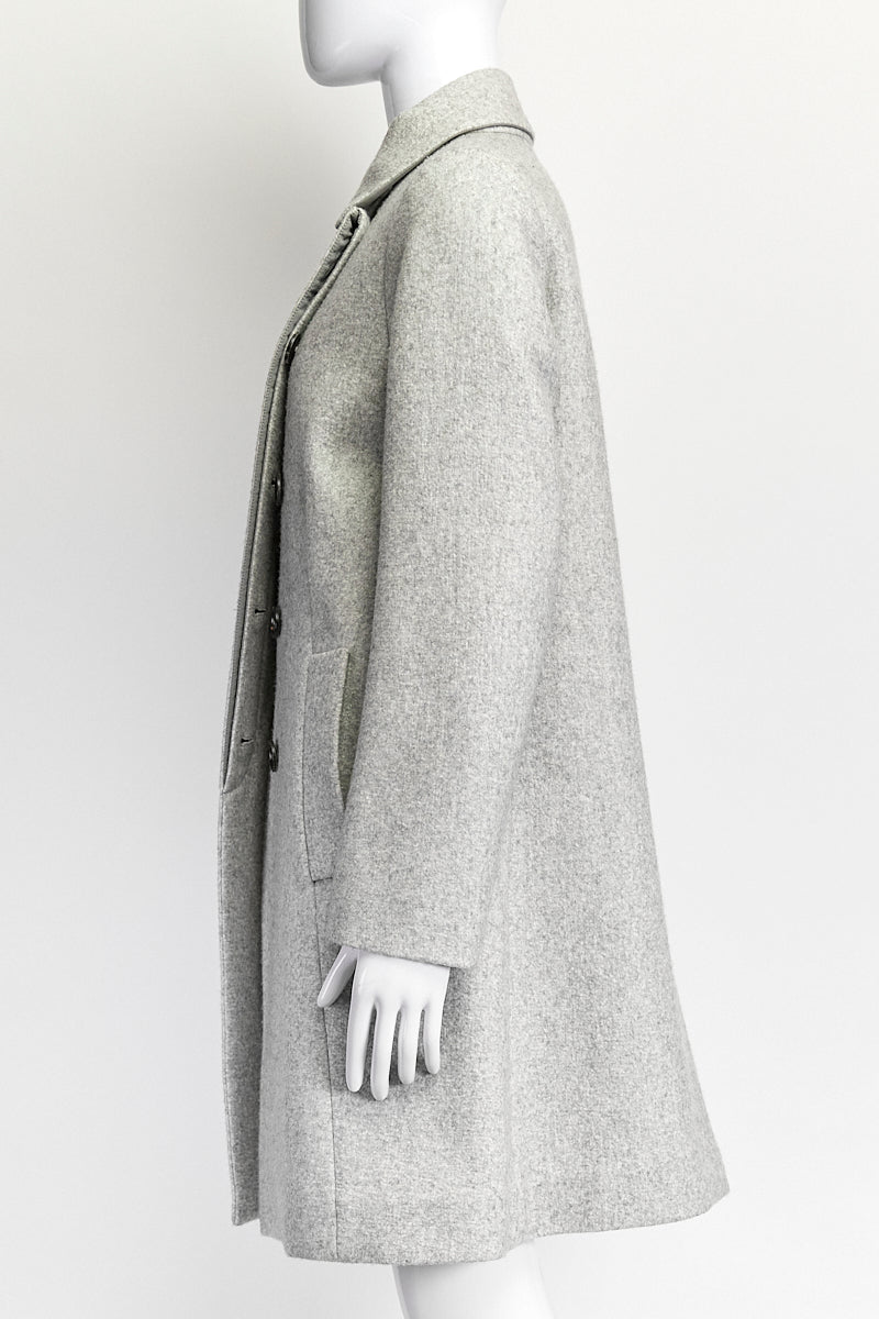 Brunello Cucinelli Grey Wool Coat IT 42