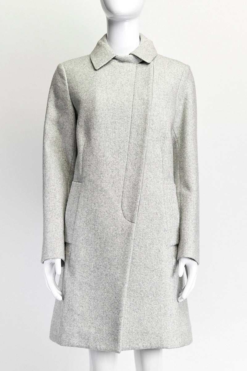 Brunello Cucinelli Grey Wool Coat IT 42