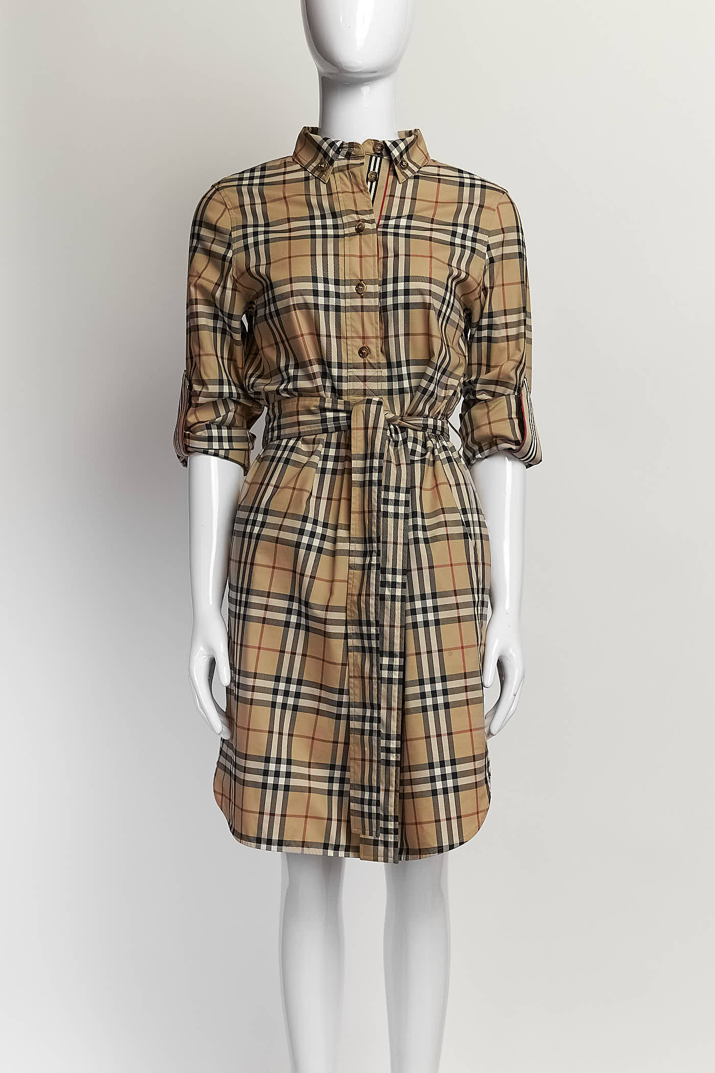 Burberry Check Short Shirt Dress UK4