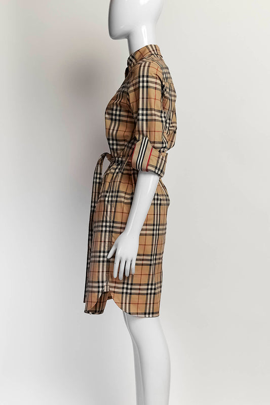 Burberry Check Short Shirt Dress UK4