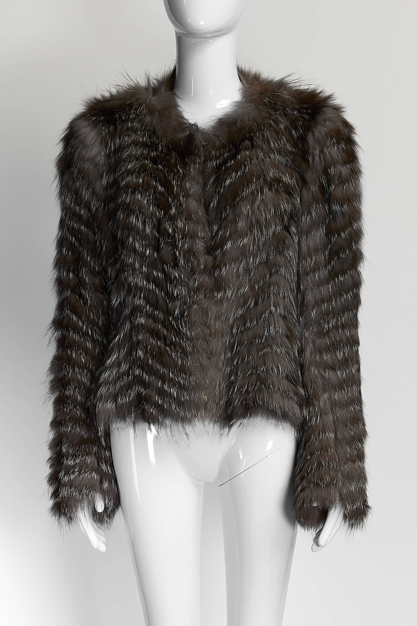 Burberry Silver Fox Fur Jacket 42