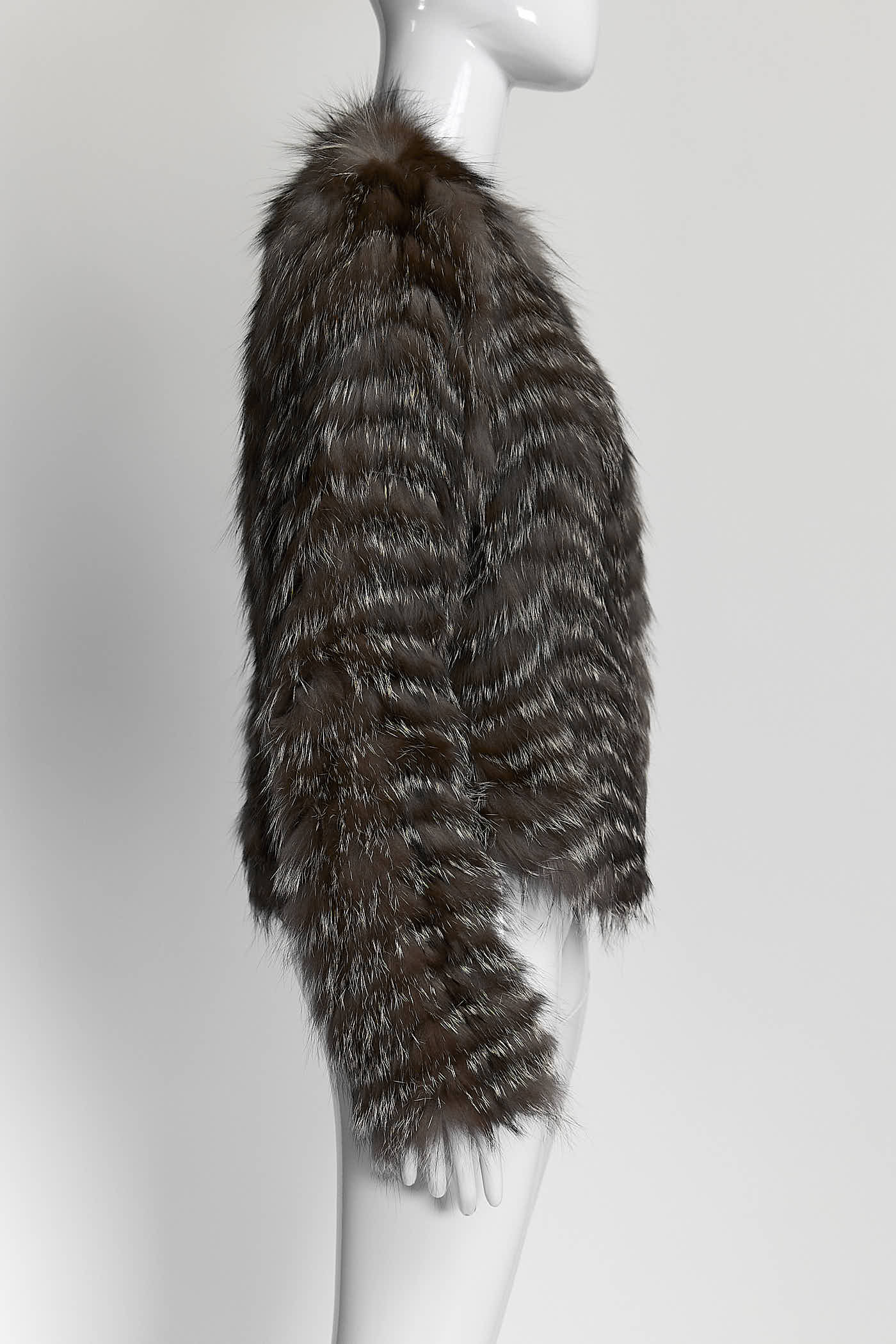 Burberry Silver Fox Fur Jacket 42