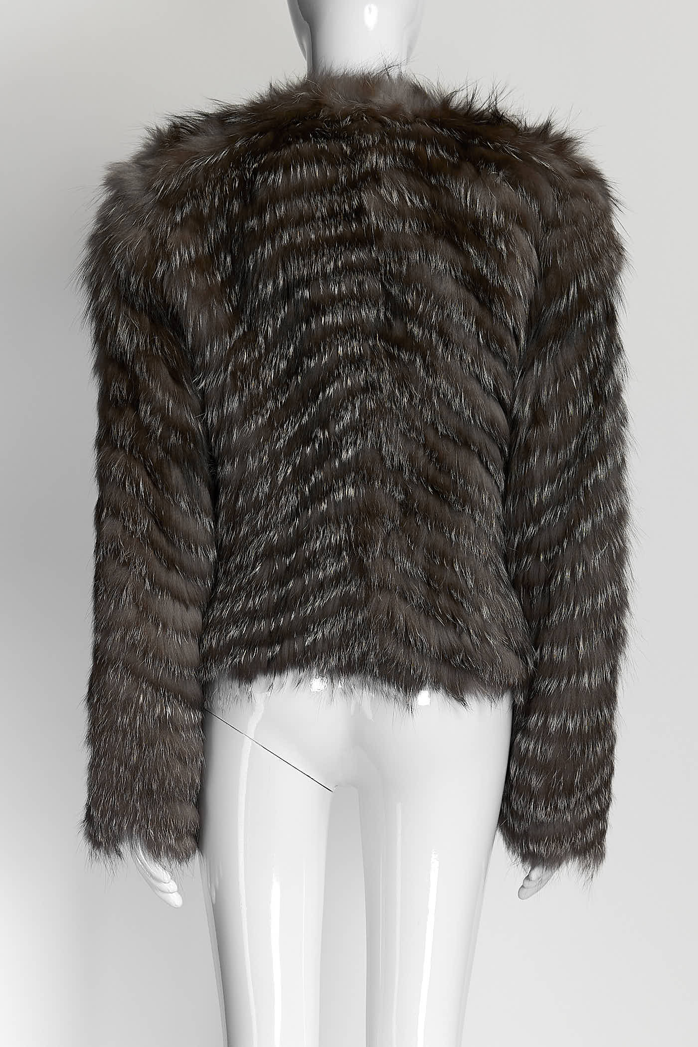 Burberry Silver Fox Fur Jacket 42