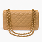 CHANEL BEIGE LAMBSKIN QUILTED MEDIUM DOUBLE FLAP BAG