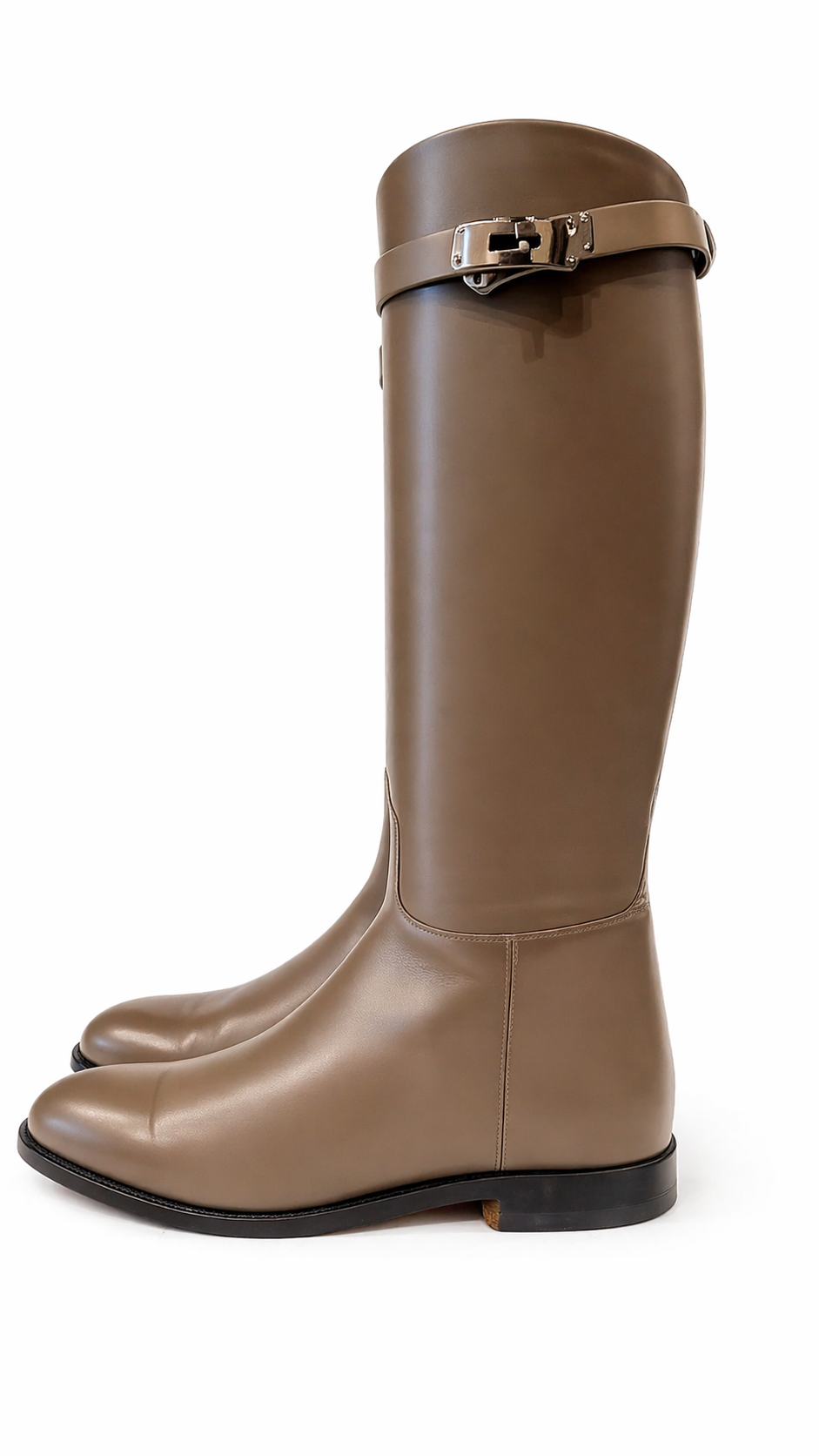 HERMES JUMPING BOOTS - BEIGE/ETOUPE  - SIZE 38.5