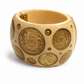 CHANEL "COCO RUE" RESIN AND CAAMBON COIN HINGED CUFF