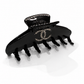 Chanel Black Resin Hair Clip with CC Logo