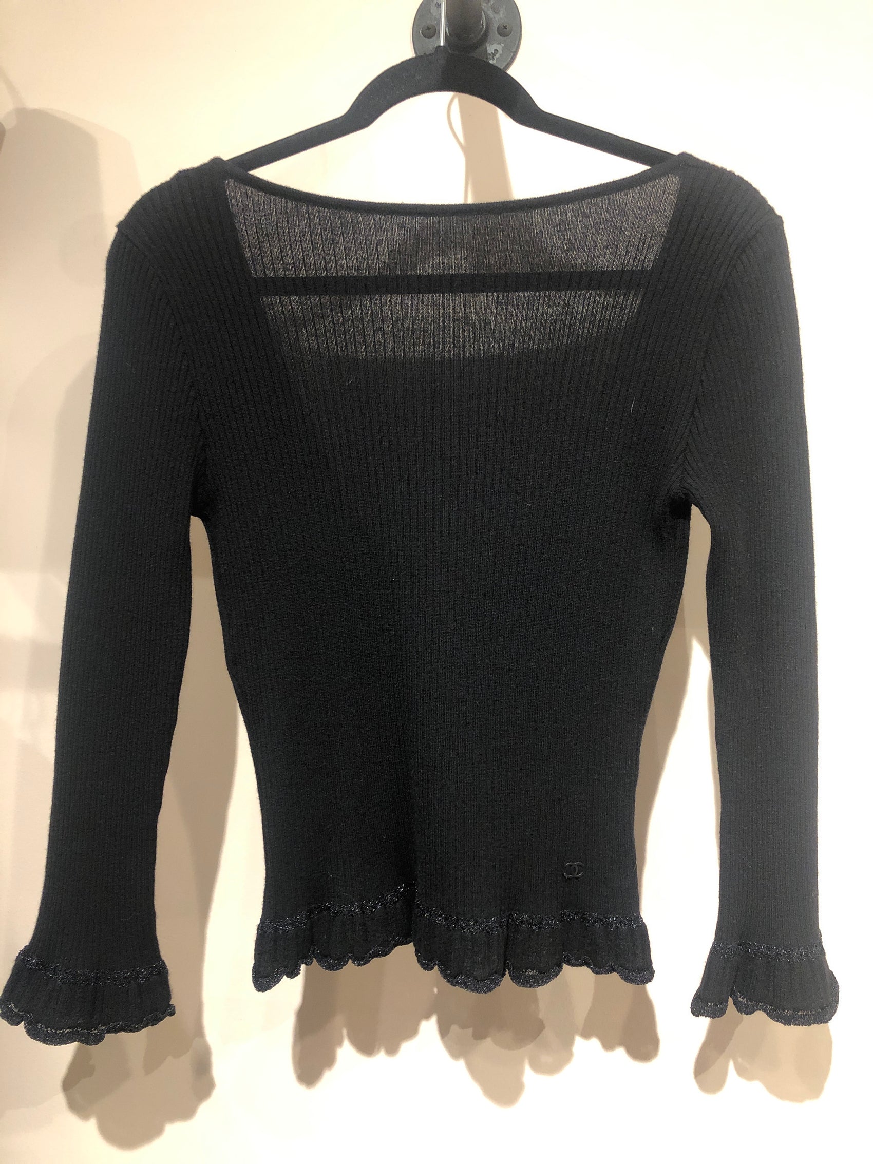 Chanel black long sleeve top