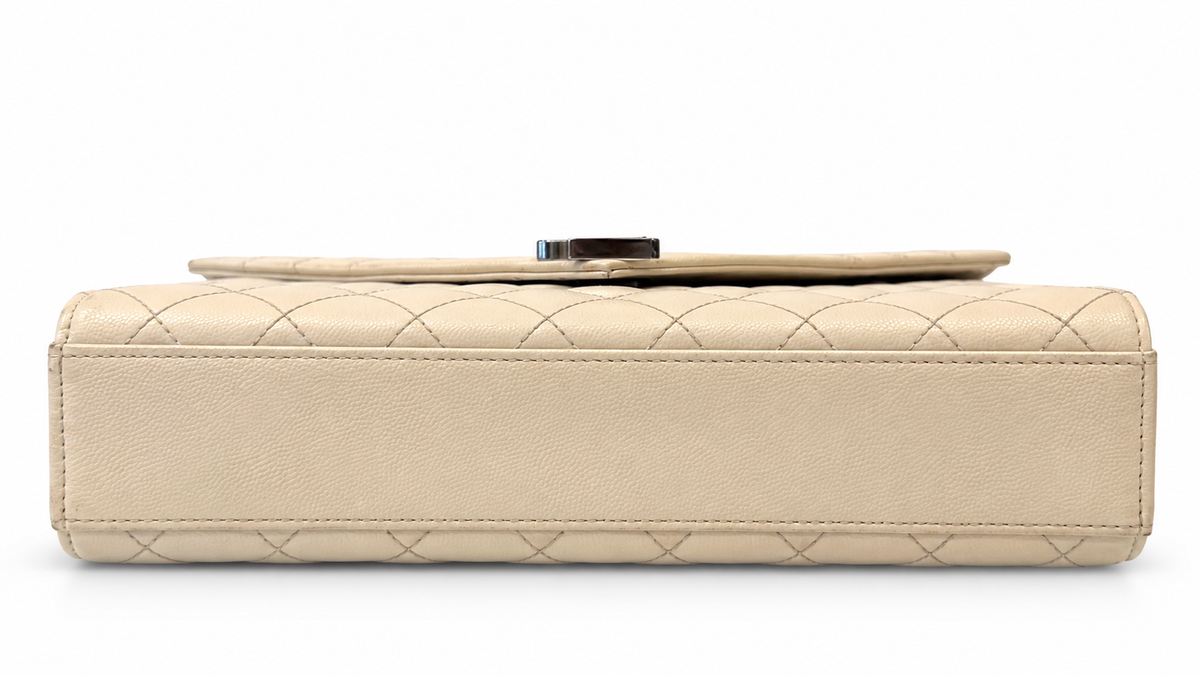 Saint Laurent Envelope Quilted Grain de Poudre Embossed Leather Bag