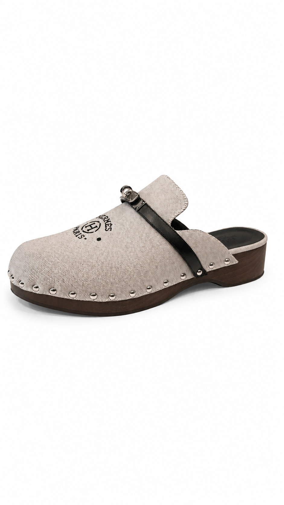 HERMES CARLOTTA CANVAS MULES - SIZE 41