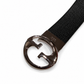 gucci black/navy interlocking gg reversible belt - size 85