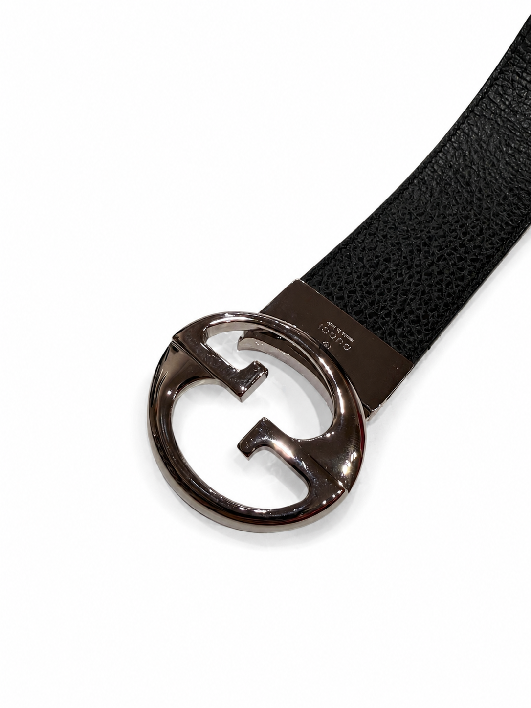 gucci black/navy interlocking gg reversible belt - size 85