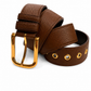 prada brown belt with gold buckle - size 90