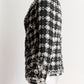 CHANEL 07 P BLACK AND WHITE TWEED JACKET WITH FRINGE FR36