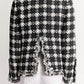 CHANEL 07 P BLACK AND WHITE TWEED JACKET WITH FRINGE FR36