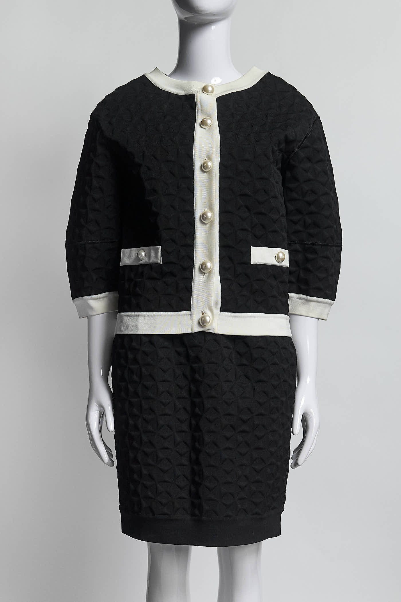 CHANEL 2013 Spring Summer Black and White Balloon Jacket/Dress Set 34