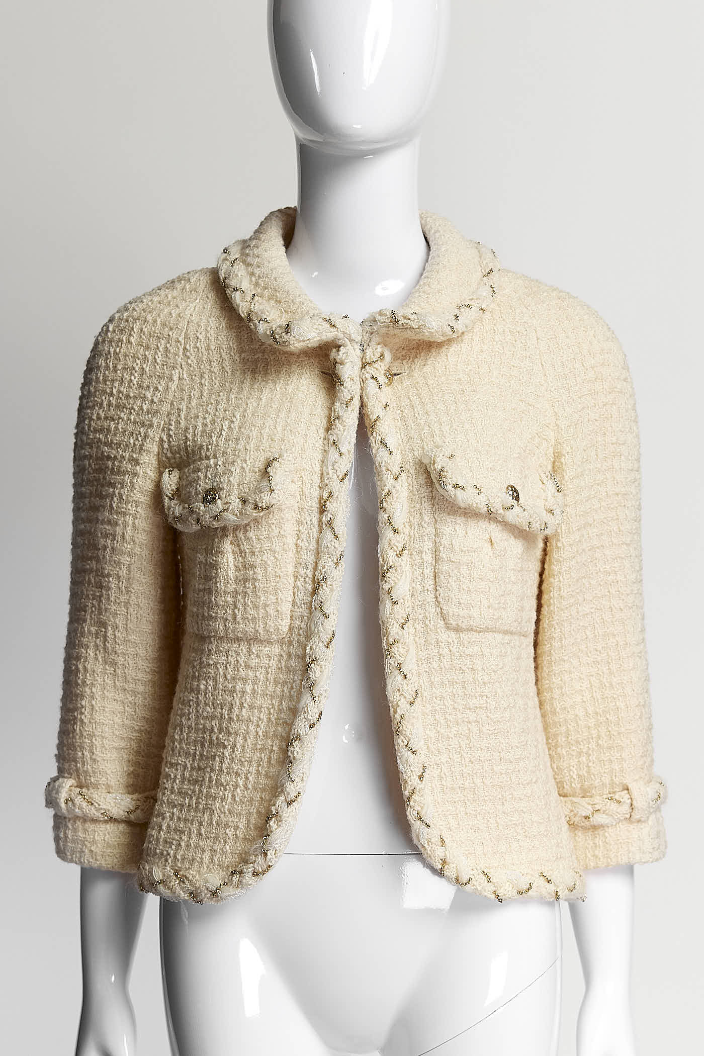 CHANEL Ivory Wool Tweed Jacket 2007