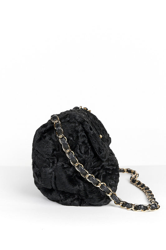 CHANEL PERSIAN LAMB SINGLE FLAP BAG