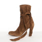 CHLOÉ Tassel Suede Ankle Boots 38